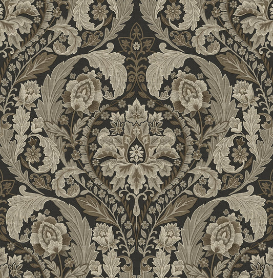 Harry & Grace  Thornton Vintage Damask Damask Traditional Grey   - HG12907
