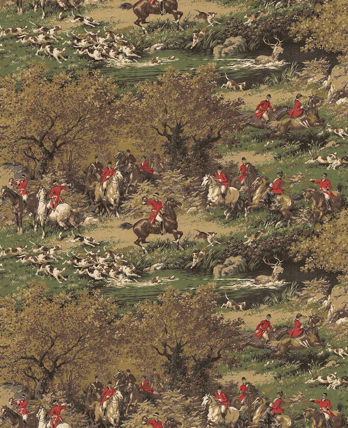 Harry & Grace  Taunton Hunt Scene Scenic Traditional Multicolored   - HG13005