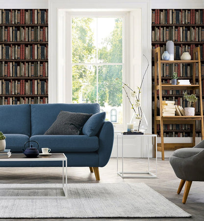 Harry & Grace  Faux Bookshelves Illustration Eclectic Multicolored   - HG13205