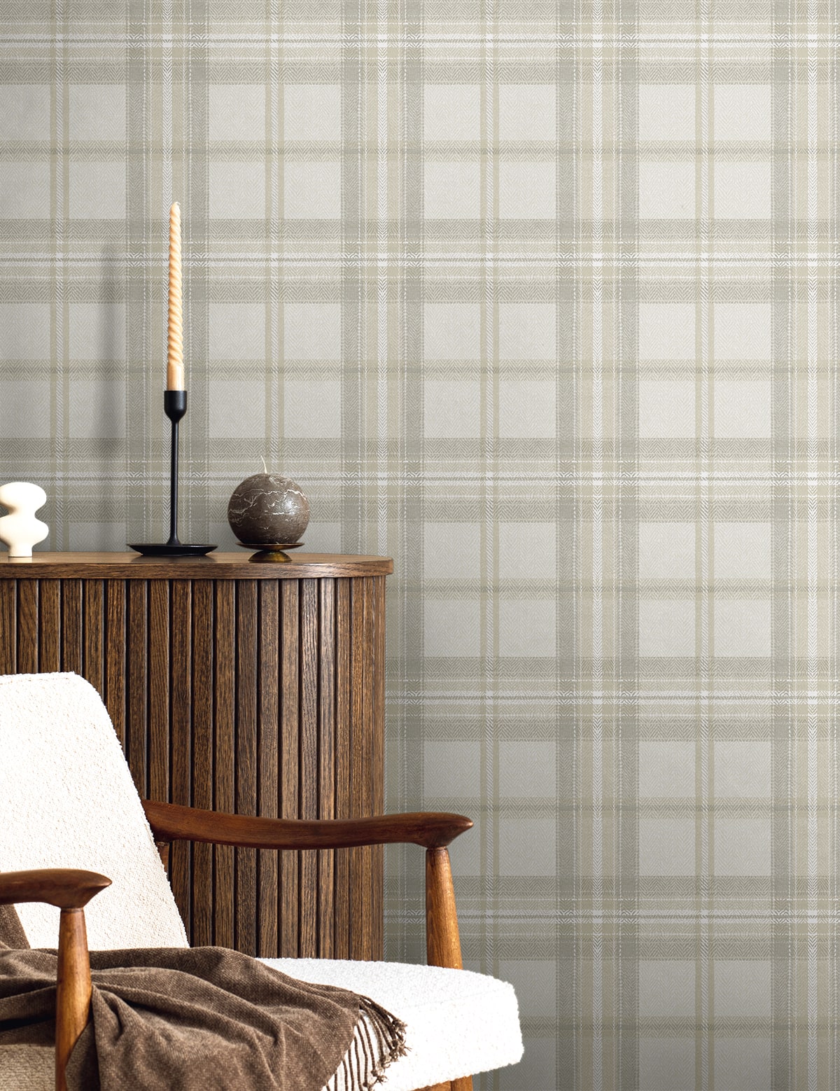 Harry & Grace  Herringbone Plaid Plaid Traditional Grey   - HG13705