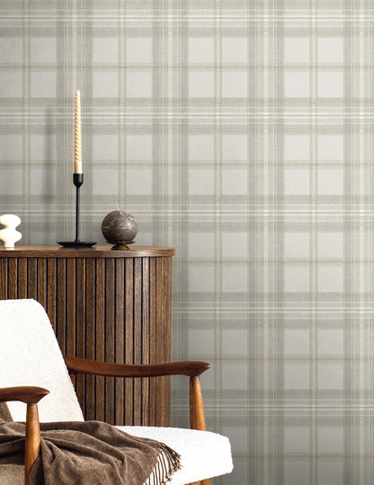 Harry & Grace  Herringbone Plaid Plaid Traditional Grey   - HG13705