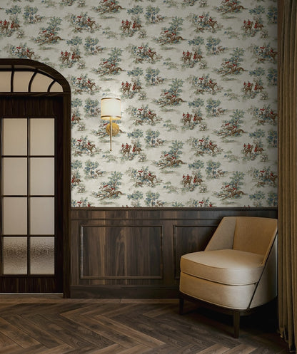 Harry & Grace  Horse Race Toile Traditional Multicolored   - HG13802