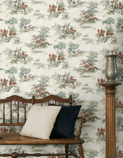 Harry & Grace  Horse Race Toile Traditional Multicolored   - HG13802