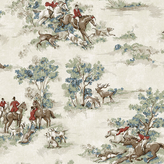 Harry & Grace  Horse Race Toile Traditional Multicolored   - HG13802