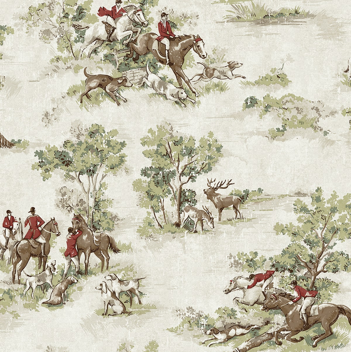 Harry & Grace  Horse Race Toile Traditional Multicolored   - HG13804