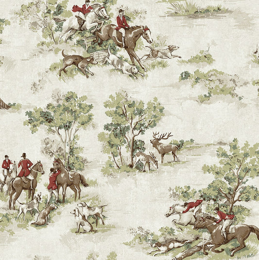 Harry & Grace  Horse Race Toile Traditional Multicolored   - HG13804