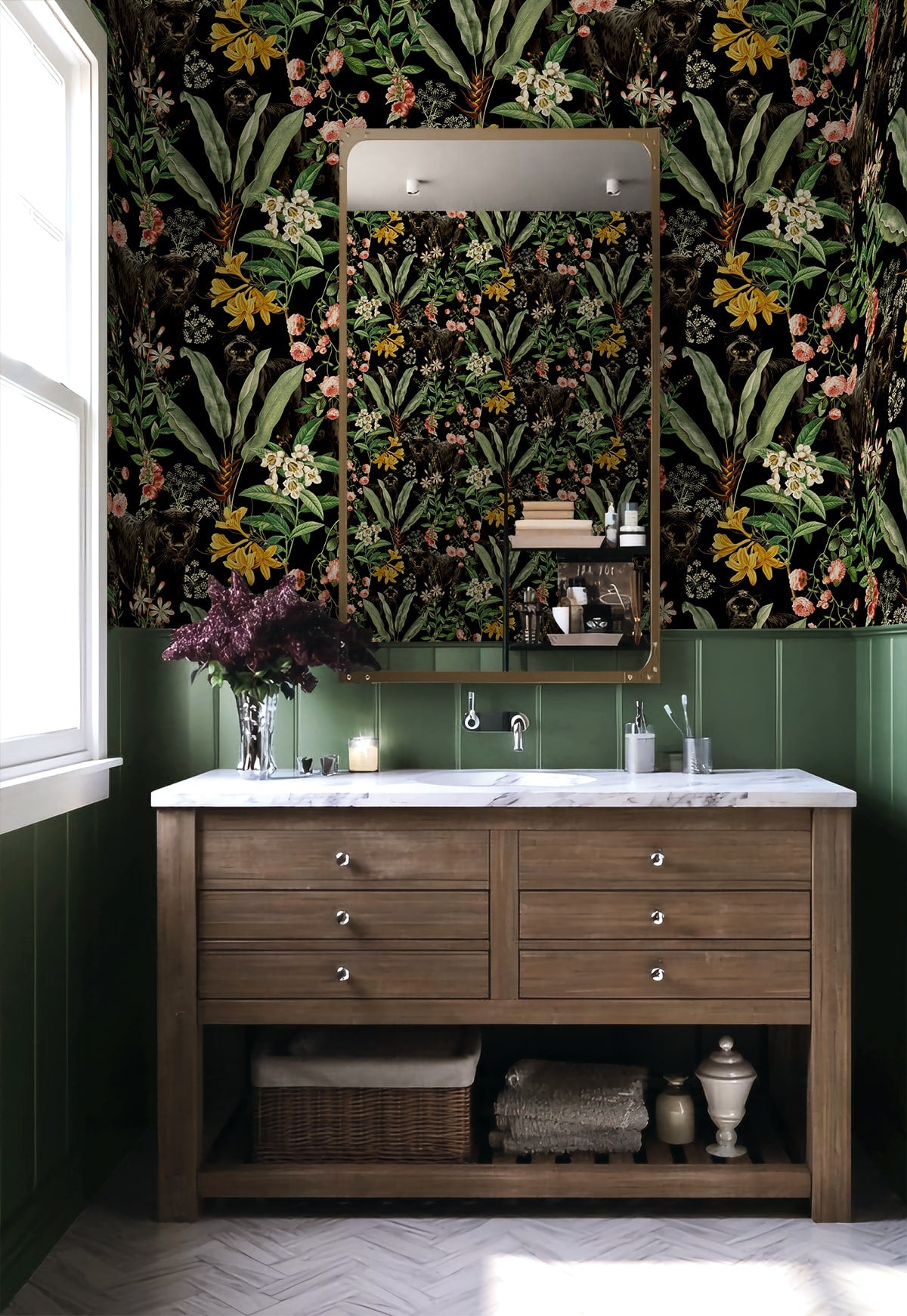 Harry & Grace  Panther Jungle Animal Print Contemporary Black   - HG13900