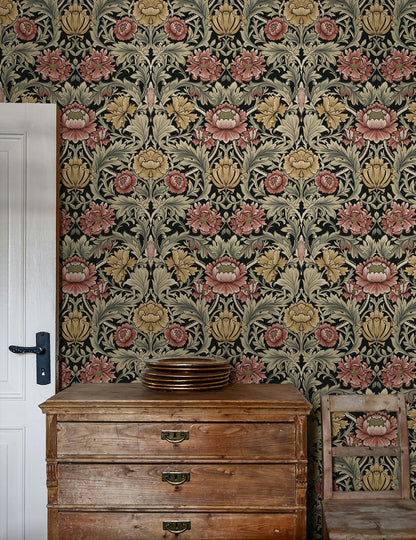 Harry & Grace  Acanthus Floral Cameo Floral Vintage Black   - HG14000