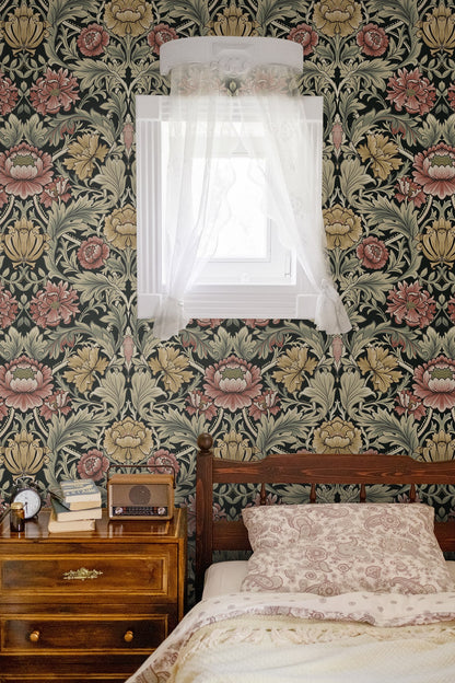 Harry & Grace  Acanthus Floral Cameo Floral Vintage Black   - HG14000