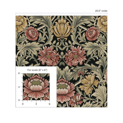 Harry & Grace  Acanthus Floral Cameo Floral Vintage Black   - HG14000