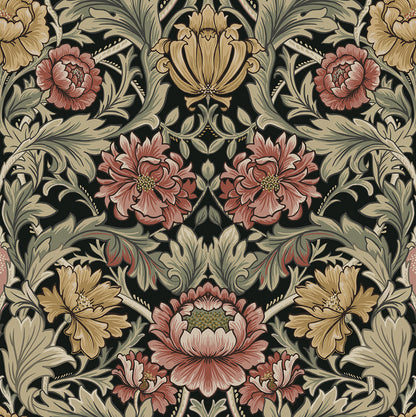 Harry & Grace  Acanthus Floral Cameo Floral Vintage Black   - HG14000