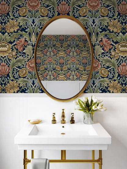 Harry & Grace  Acanthus Floral Cameo Floral Vintage Blue   - HG14002