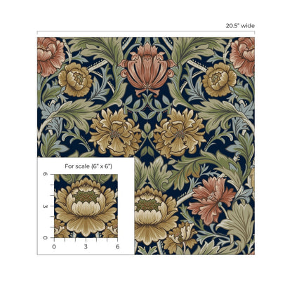 Harry & Grace  Acanthus Floral Cameo Floral Vintage Blue   - HG14002