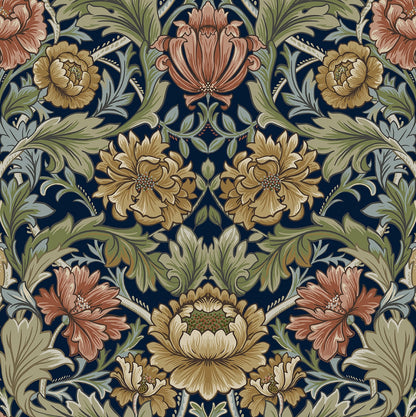 Harry & Grace  Acanthus Floral Cameo Floral Vintage Blue   - HG14002