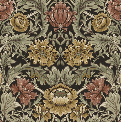 Harry & Grace  Acanthus Floral Cameo Floral Vintage Brown   - HG14006