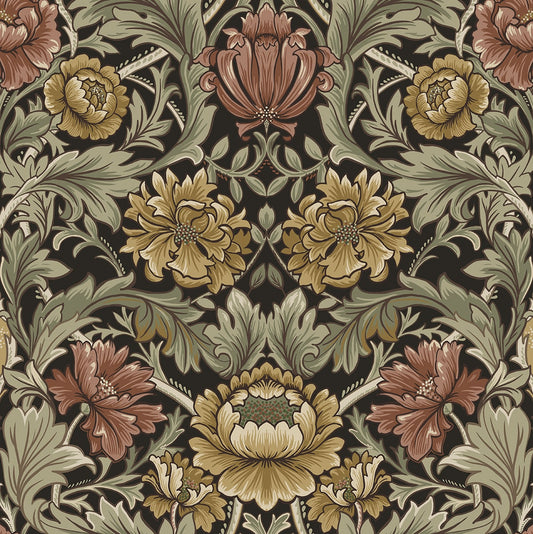 Harry & Grace  Acanthus Floral Cameo Floral Vintage Brown   - HG14006