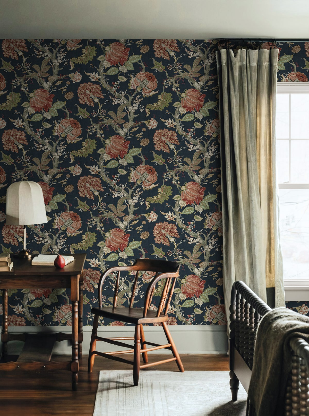 Harry & Grace  Jacobean Trail Jacobean Traditional Blue   - HG14202