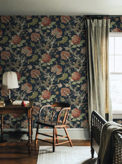 Harry & Grace  Jacobean Trail Jacobean Traditional Blue   - HG14202