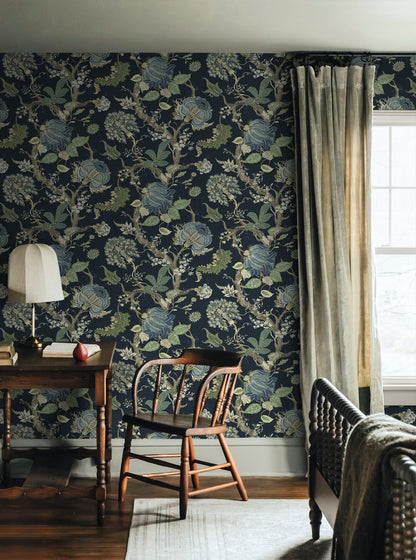 Harry & Grace  Jacobean Trail Jacobean Traditional Blue   - HG14212