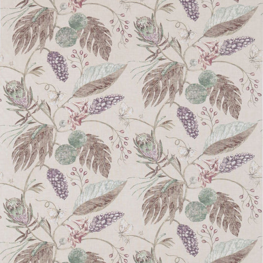 HARLEQUIN Amborella Fabric Leaves , Trees Heather,Linen   - HGAT120423