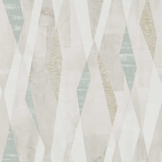 HARLEQUIN OUTLET Vertices Wallpaper Abstract , Graphic Teal,Stone   - HGEO111702
