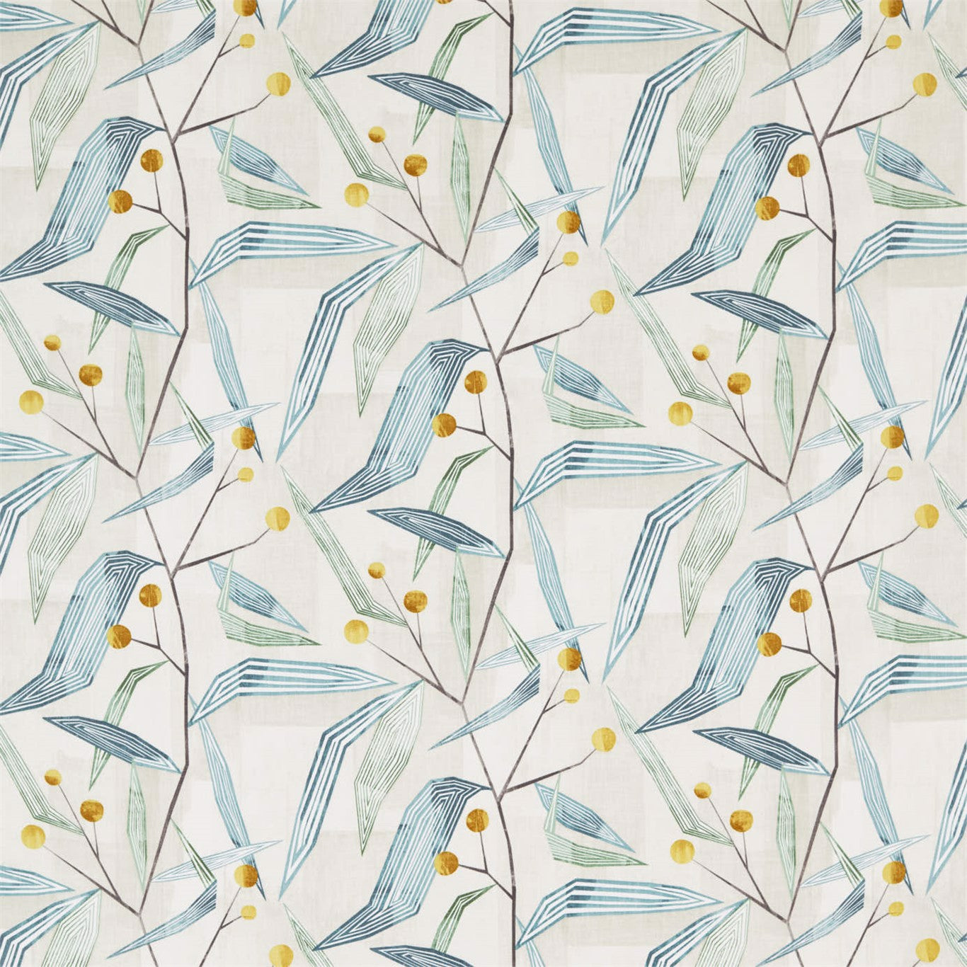 HARLEQUIN Entity Fabric Leaves , Trees Emerald,Ochre   - HGEO120669