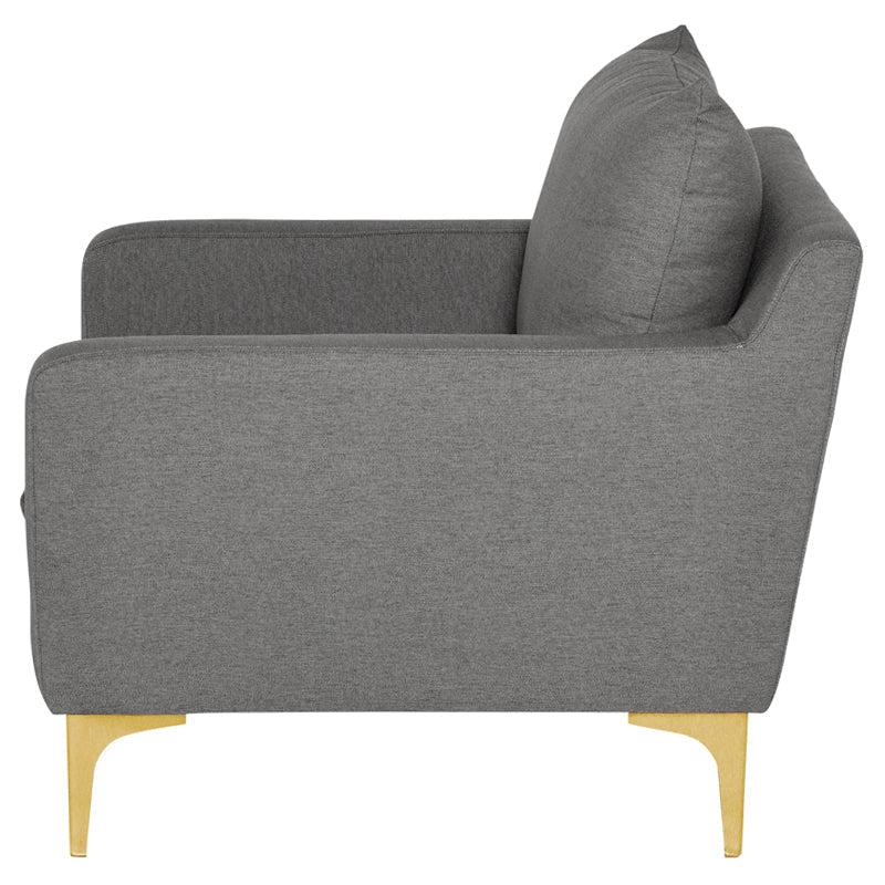 Occasional Chair-Slate Grey/Gold