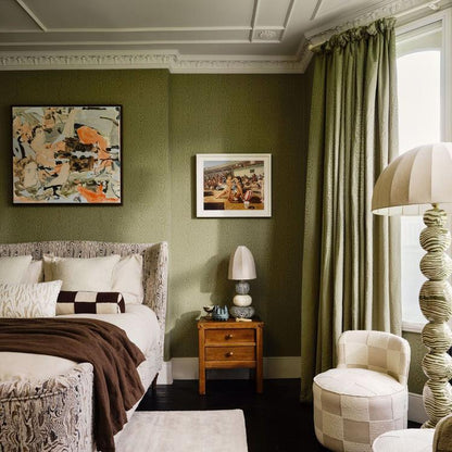 HARLEQUIN Blenets Check Fabric Geometric Limestone   - HHHD134186