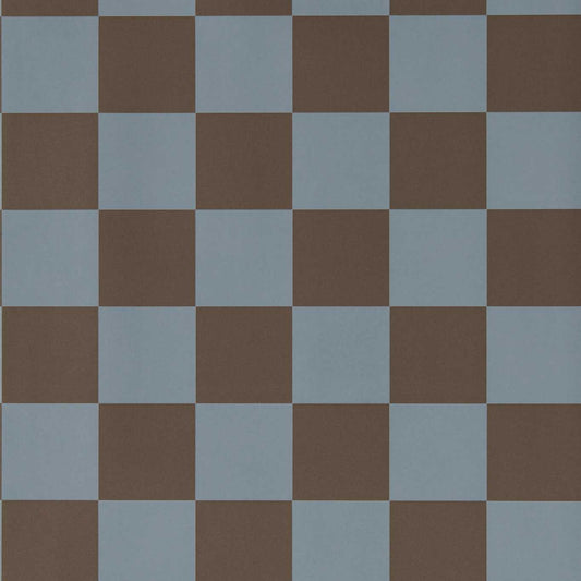 HARLEQUIN Blenets Check Wallpaper Checks Atlantic,Chocolate  Flexo-Printed Wallpaper - HHHW113168