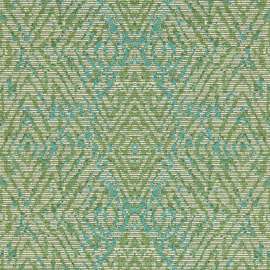 HARLEQUIN Hansha Wallpaper Geometric Kelly,Lagoon  Gravure - Wide Width - HKAW113211