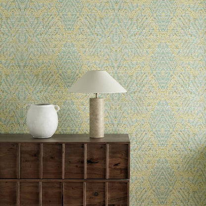 HARLEQUIN Hansha Wallpaper Geometric Buttermilk,Sky  Digital Printed Wallpaper - HKAW113212
