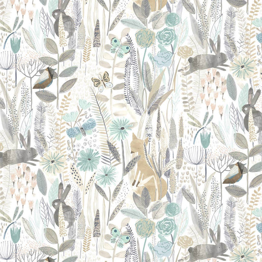HARLEQUIN Hide And Seek Wallpaper Animals Linen,Duck Egg,Stone  Gravure Printed Wallpaper - HLTF112634