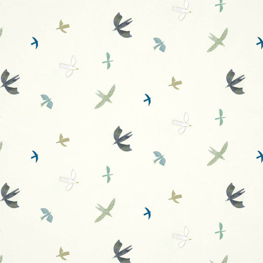 HARLEQUIN Skies Above Wallpaper Animals Duck Egg,Linen  Gravure Printed Wallpaper - HLTF112641