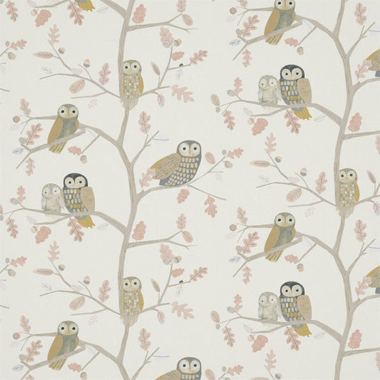 HARLEQUIN Little Owls Fabric Animals Powder   - HLTF120934