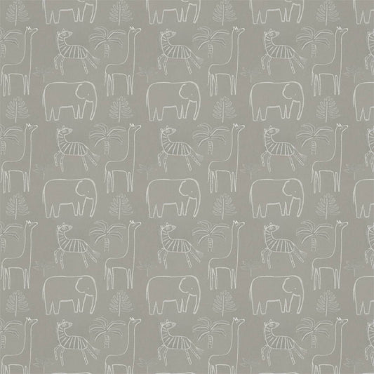 HARLEQUIN Funky Jungle Fabric Animals Stone   - HLTF133537