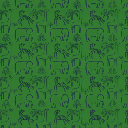 HARLEQUIN Funky Jungle Fabric Animals Gecko,Cobalt   - HLTF133538