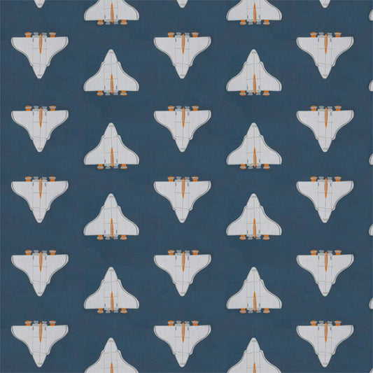 HARLEQUIN Space Shuttle Fabric Spots Apricot,Navy   - HLTF133547