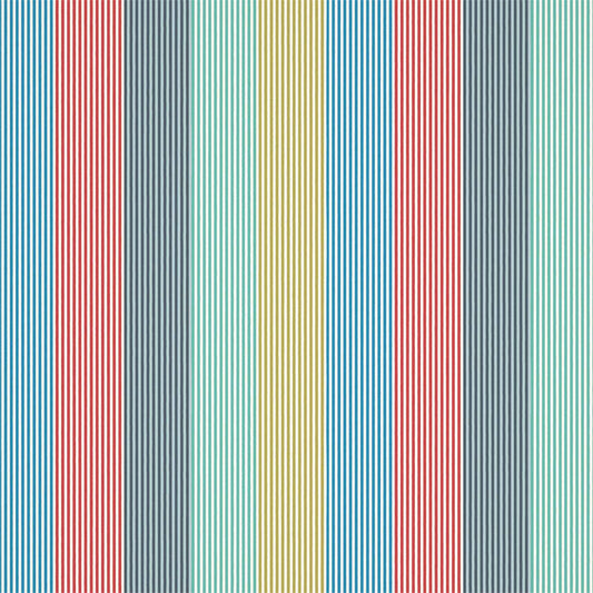 HARLEQUIN Funfair Stripe Fabric Stripes Ink,Aqua,Kiwi,Marine,Poppy   - HLTF133551