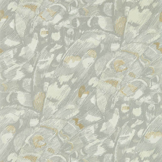 HARLEQUIN Lamina Wallpaper Abstract , Graphic Titanium,Oyster  Rotary Wide Width Printed Wallpaper - HM6W112166