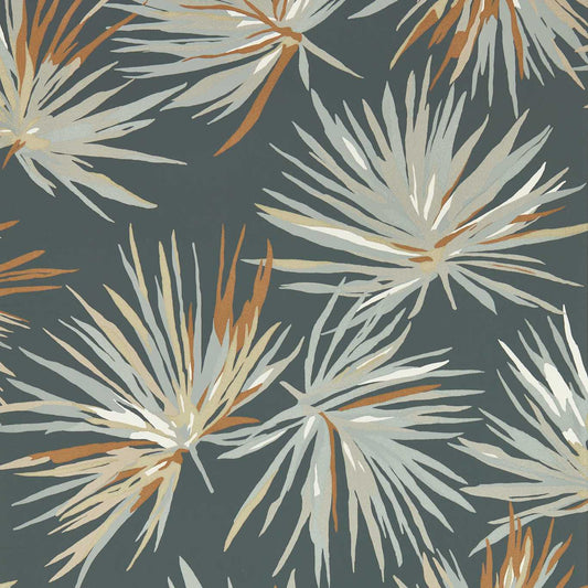 HARLEQUIN Aucuba Wallpaper Contemporary, Floral Slate,Bronze,Topaz  Rotary Printed Wallpaper - HM7W112744