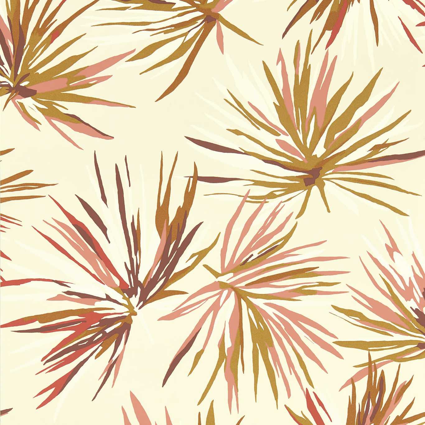 HARLEQUIN Aucuba Wallpaper Contemporary, Floral Gold,Rosewood,Parchment  Rotary Printed Wallpaper - HM7W112745