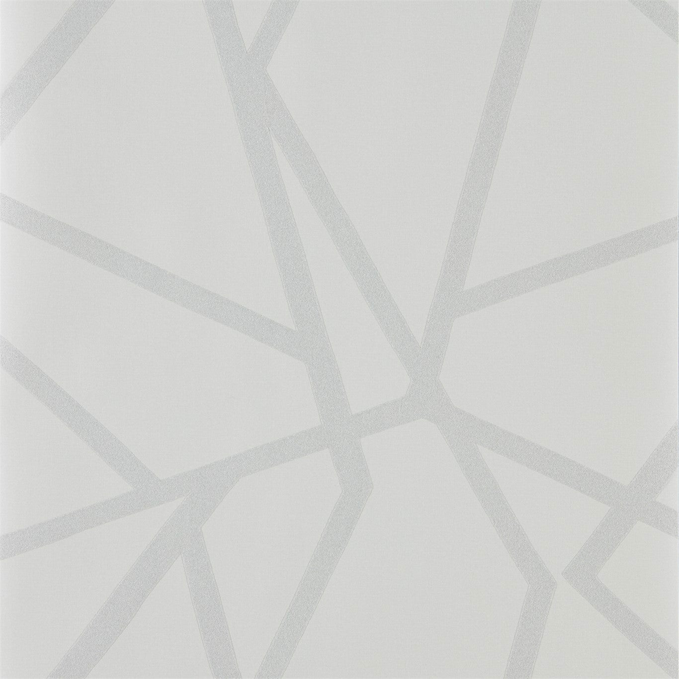 White wallpaper with pale gray geometric lines forming an irregular angular pattern.