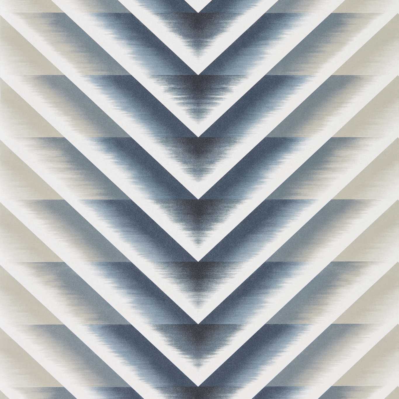 Chevron V-shaped stripes in cream-to-navy gradient, bold geometric wallpaper design.