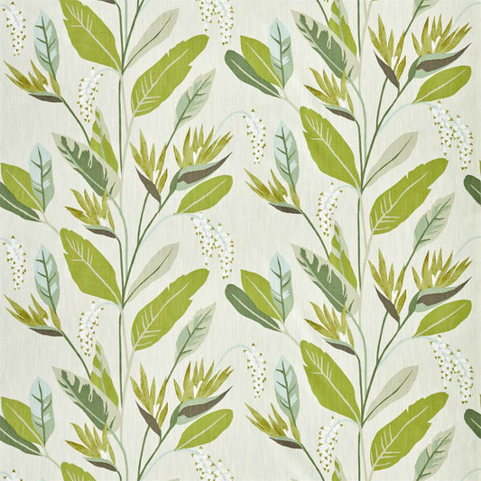 HARLEQUIN Llenya Fabric Leaves , Trees Lime,Jade,Pebble   - HMIF120908