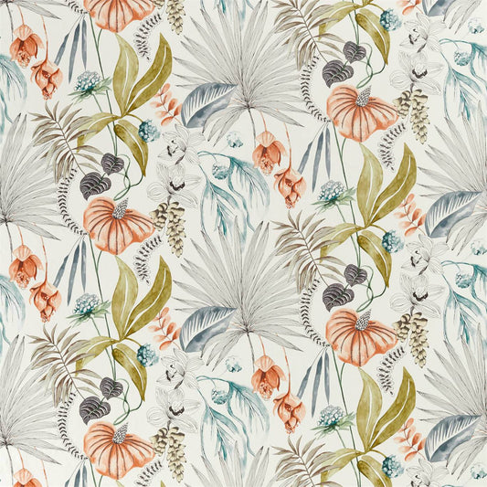 HARLEQUIN Habanera Fabric Contemporary, Floral Coral,Harbour,Lime   - HMIF120914