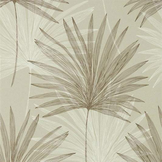 HARLEQUIN Mitende Wallpaper Leaves , Trees Pebble,Chalk  Rotary Printed Wallpaper - HMIW112229