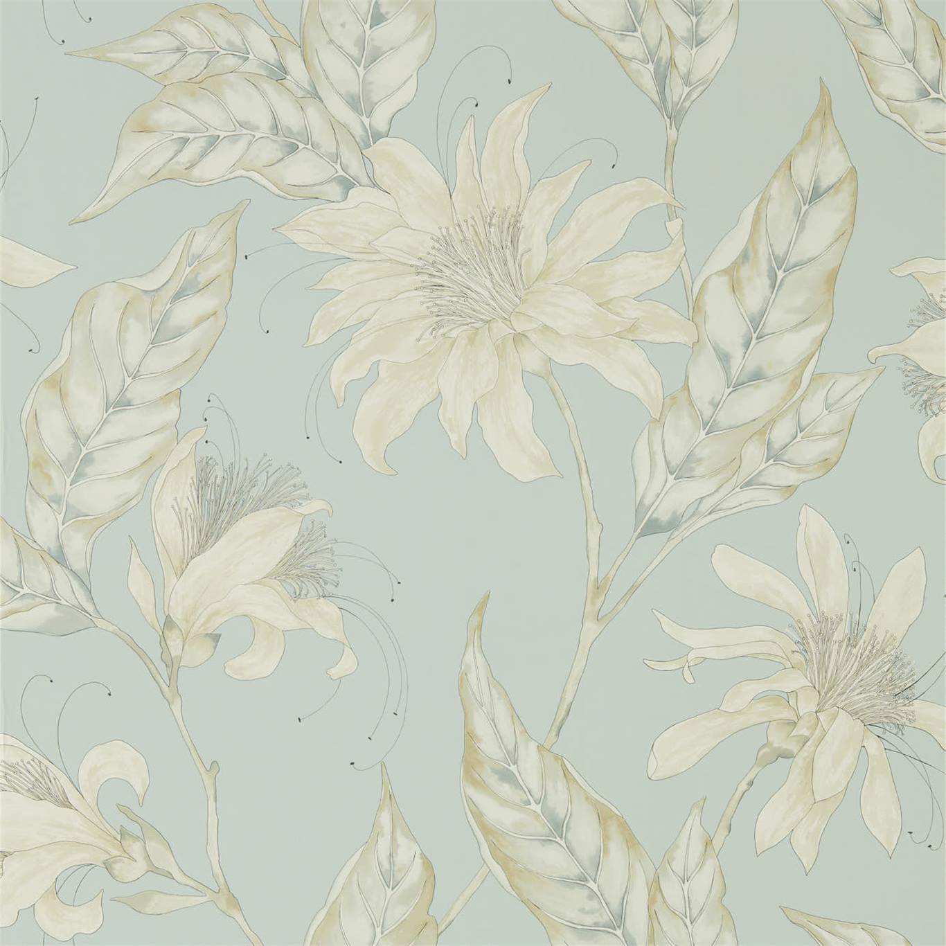 HARLEQUIN Ananda Wallpaper Contemporary, Floral Topaz  Rotary Printed Wallpaper - HMIW112235