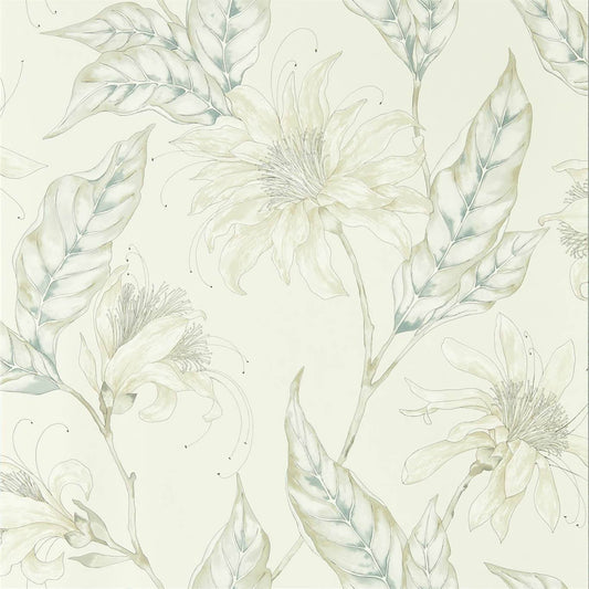 HARLEQUIN Ananda Wallpaper Contemporary, Floral Pearl  Rotary/Gravure Wide Width Printed Wallpaper - HMIW112252