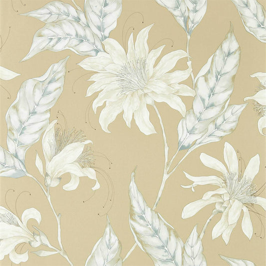 HARLEQUIN Ananda Wallpaper Contemporary, Floral Gold  Rotary/Gravure Wide Width Printed Wallpaper - HMIW112254