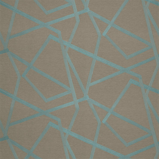 HARLEQUIN Sumi Fabric Geometric Sepia,Teal   - HMOE132220